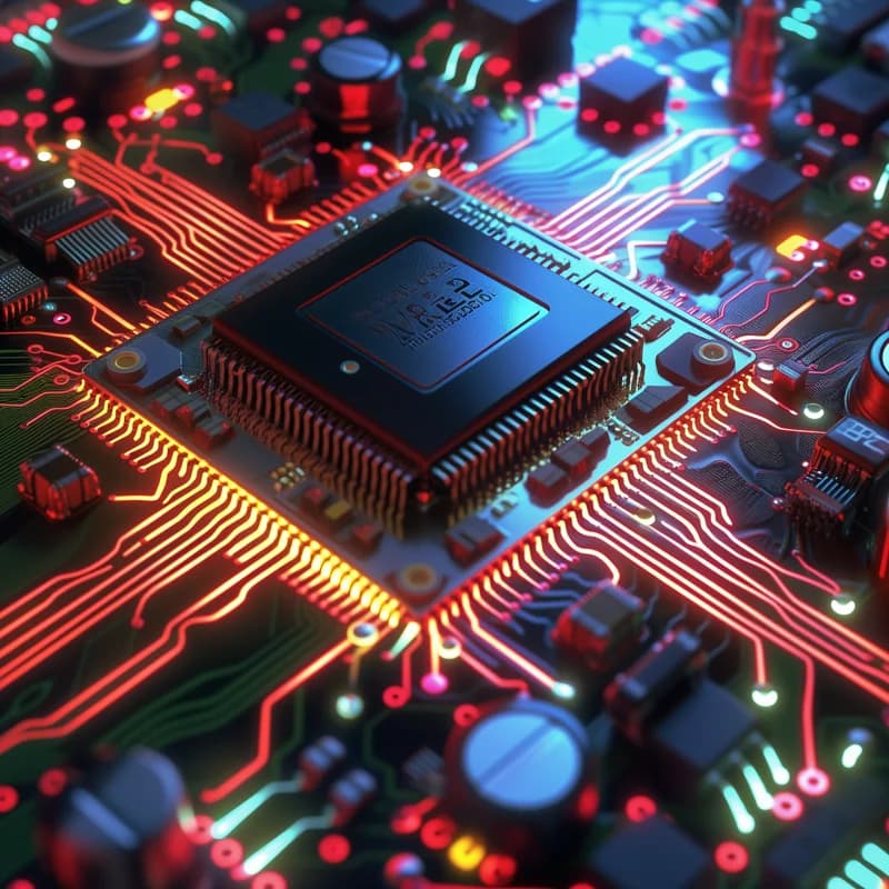 Close-up of a GPU chip symbolizing the foundational infrastructure for AI technology