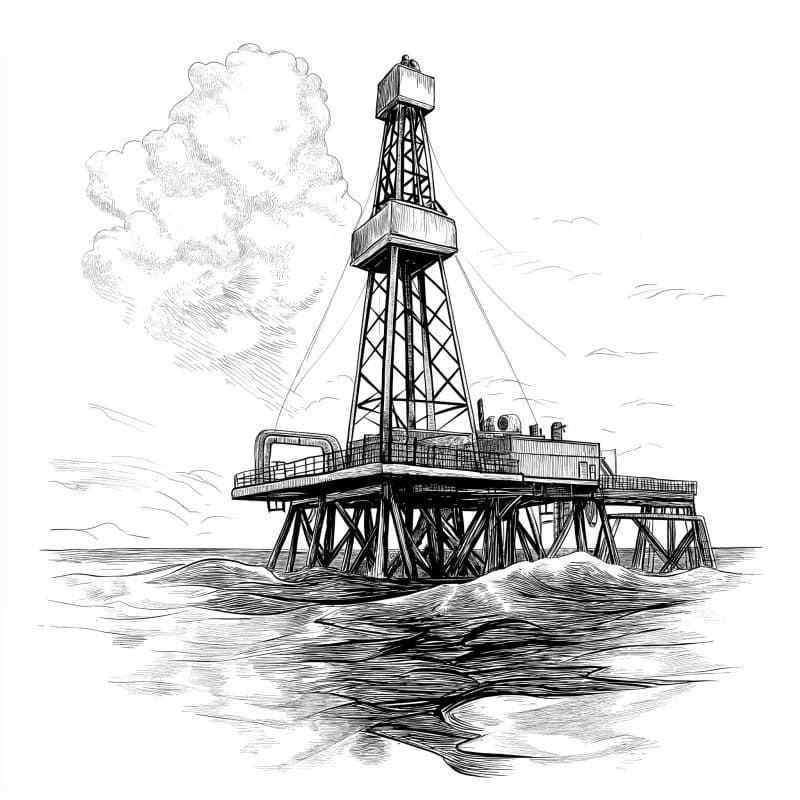 Oil installation as a symbol for data source