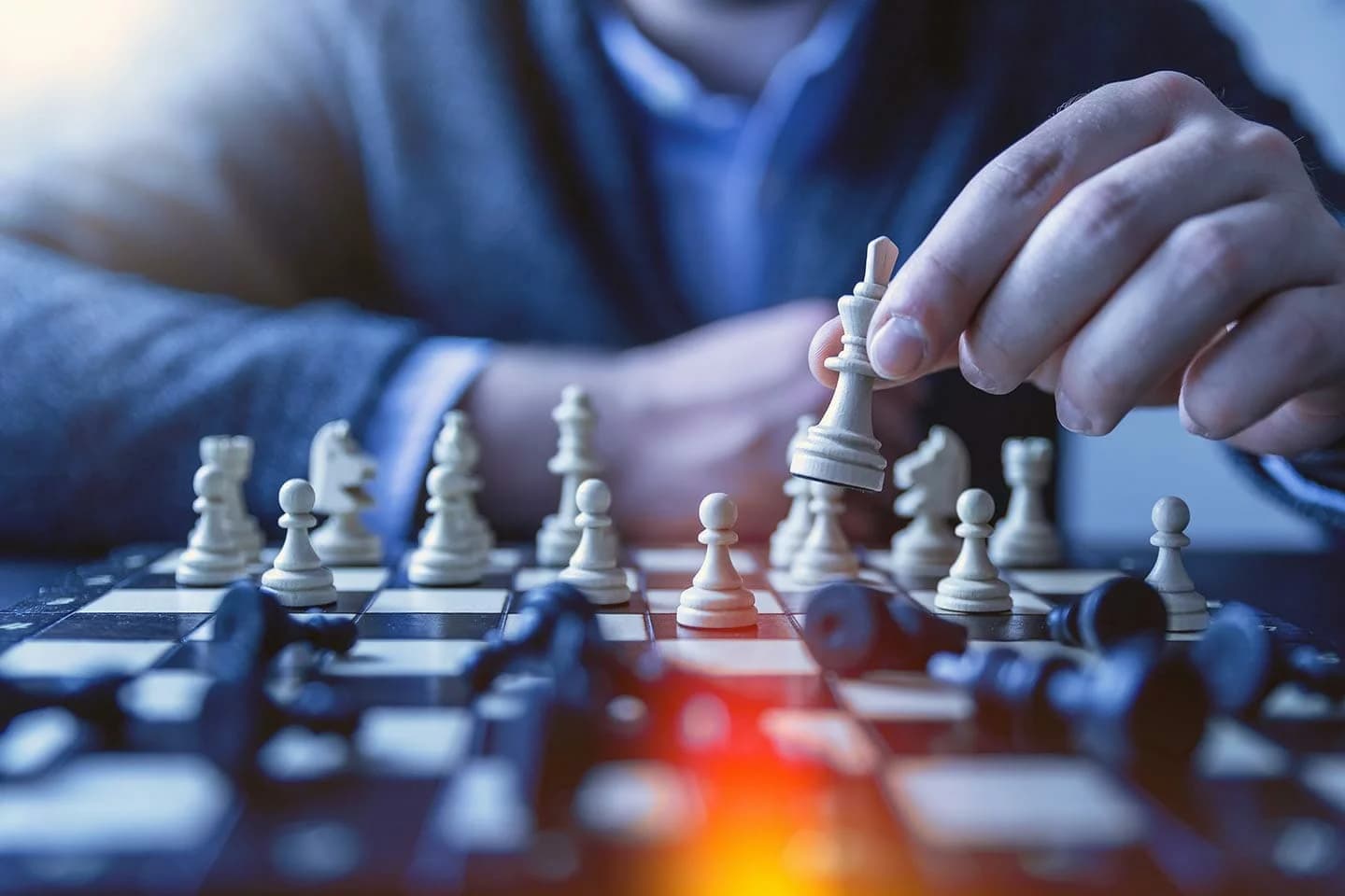 Chessboard representing strategic planning and decision-making.