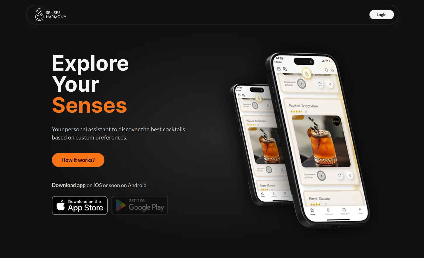 Senses Harmony AI cocktail assistant app